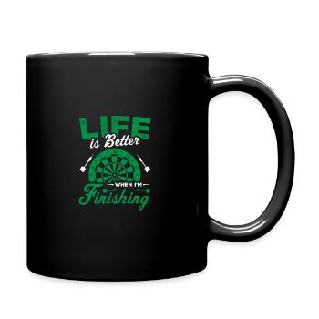 Life Is Better When I'm Fishing Dart Player Darts - Full Colour Mug - black - Right