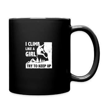 I Climb Like A Girl Try To Keep Up Bouldering Clim - Full Colour Mug - black - Right