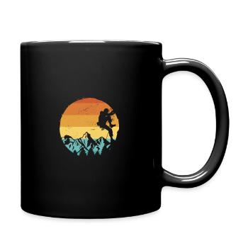 Retro Graphic Climbing Bouldering Rock Climber Mou - Full Colour Mug - black - Right