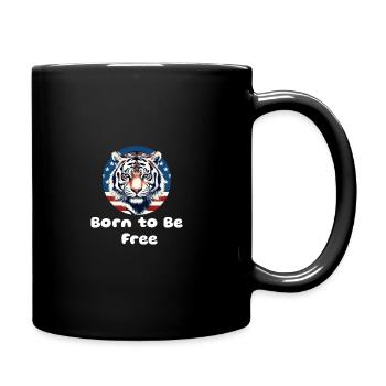 Né pour être libre | Tigre | États-Unis - Mug uni - noir - Droite
