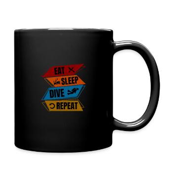 Eat Sleep Dive Repeat Shirt - Full Colour Mug - black - Right