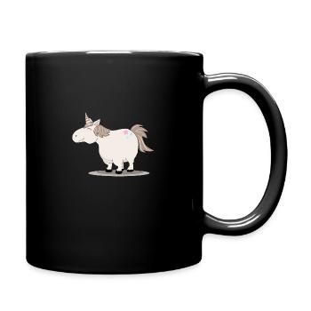 Licorne épaisse et mignonne - Mug uni - noir - Droite