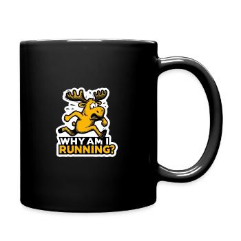 Lustiger Elch für Männer Marathon Humor Lauf - Tasse einfarbig - Schwarz - Rechts