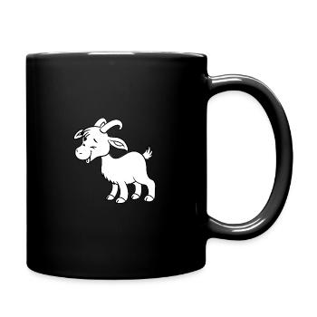 Ziege - Tasse einfarbig - Schwarz - Rechts