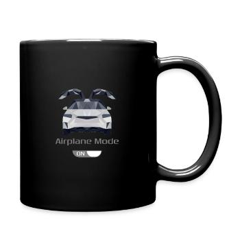 Low Poly Auto in Airplane Mode - Full Colour Mug - black - Right