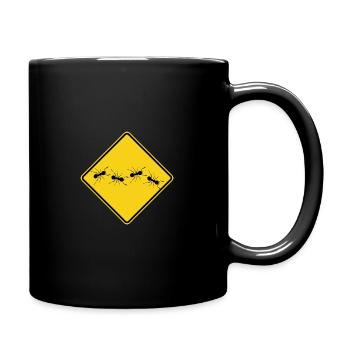 Ants warning sign - Full Colour Mug - black - Right