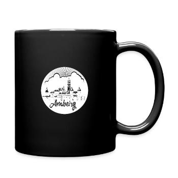 skyline,amberg,circle,retro, scissor cut,white - Full Colour Mug - black - Right