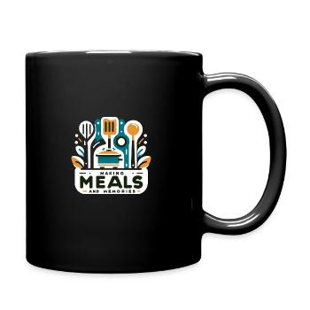 Mahlzeiten und Erinnerungen schaffen - Tasse einfarbig - Schwarz - Rechts