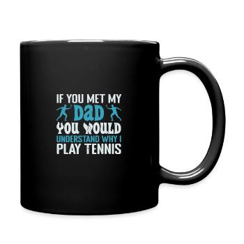 Funny tennis saying for children - Full Colour Mug - black - Right