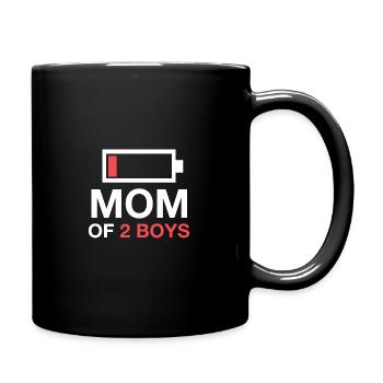 Mom Of Two Boys – Mom Mother 2 Sons Two Boys - Full Colour Mug - black - Right