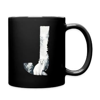 J – caractère décoratif – hiver - Mug uni - noir - Droite