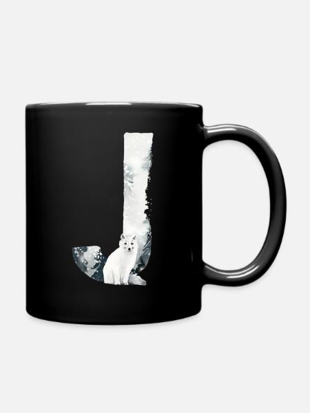 J – decorative character – winter - Full Colour Mug - black