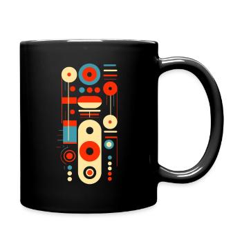 60er Jahre Design - Tasse einfarbig - Schwarz - Rechts