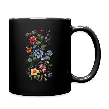 Delicate floral pattern - Full Colour Mug - black - Right