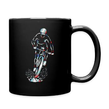 VTT Vélo de descente - Mug uni - noir - Droite