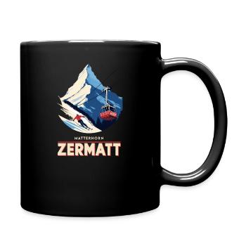 Matterhorn Zermatt Alpen Schweiz - Tasse einfarbig - Schwarz - Rechts