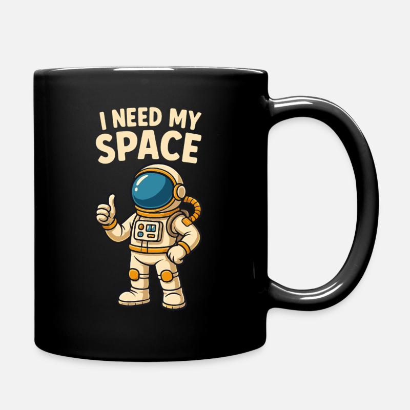 Astronaut Comic - I Need My Space - Tasse einfarbig - Schwarz