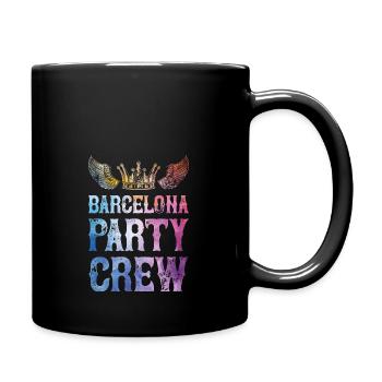 Barcelona Party Crew Spruch - Tasse einfarbig - Schwarz - Rechts