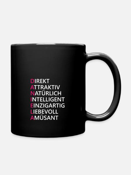 Daniela Name Geschenk - Tasse einfarbig - Schwarz