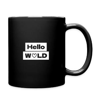 Hello World Heart Minimal - Tasse einfarbig - Schwarz - Rechts