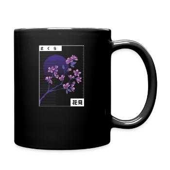 Cherry Blossom Japan Aesthetic Japanese - Full Colour Mug - black - Right