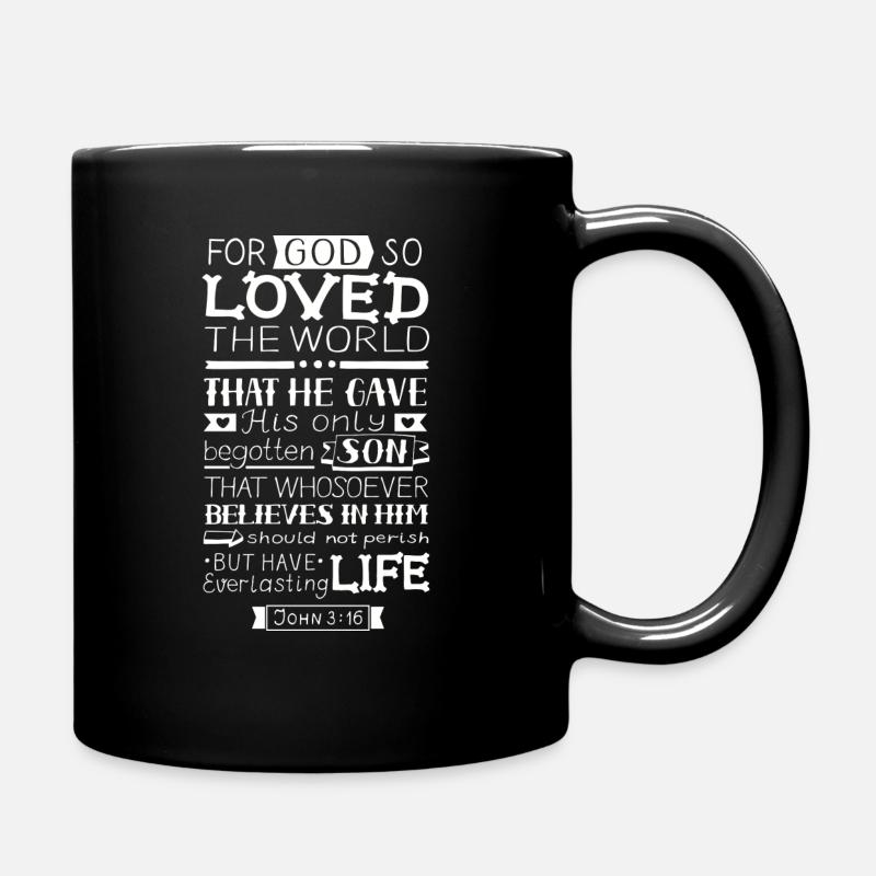 For God So Loved 3-16 - Tasse einfarbig - Schwarz