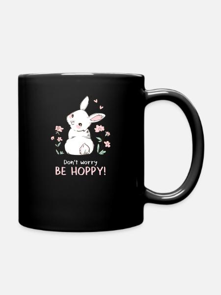 Ne vous inquiétez pas soyez Hobby Lapin Lapin Lapin Lapin - Mug uni - noir