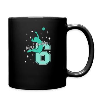 6. Geburtstag Volleyball Volleyballspielerin - Tasse einfarbig - Schwarz - Rechts