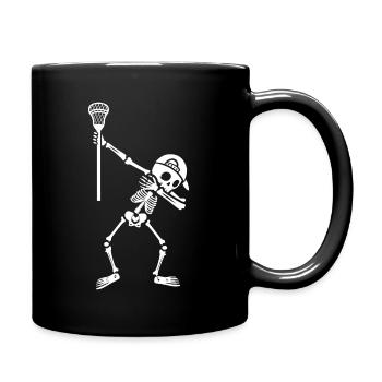 Lacrosse Dabbing Skelett Jungen Lacrossespieler - Tasse einfarbig - Schwarz - Rechts