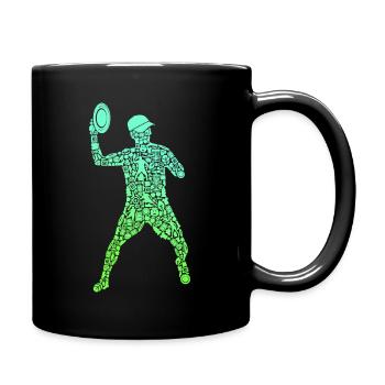 Disc Golf Spieler Symbole Jungen Discgolf - Tasse einfarbig - Schwarz - Rechts