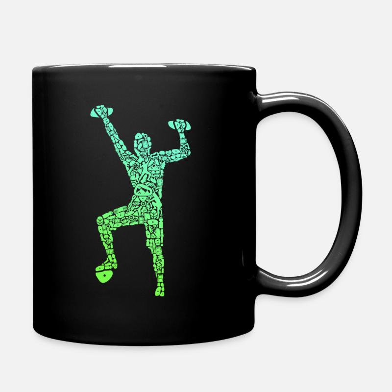 Klettern Symbole Jungen Bouldern Climbing - Tasse einfarbig - Schwarz
