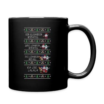 Weihnachten Humor Lustig Ein Glühwein Wichtel - Tasse einfarbig - Schwarz - Rechts