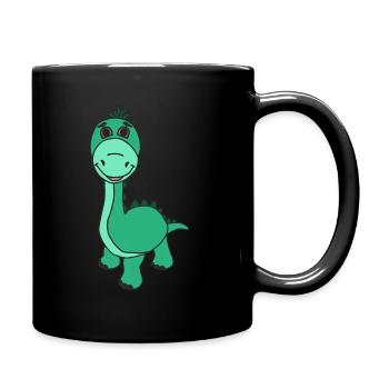 Süßer Dino - Tasse einfarbig - Schwarz - Rechts