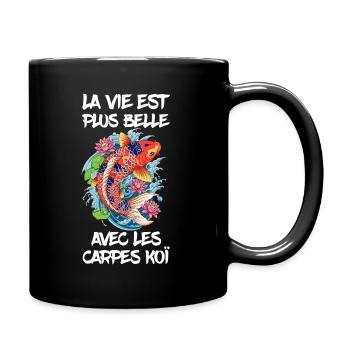 La vie est plus belle avec les carpes koï - Mug uni - noir - Droite