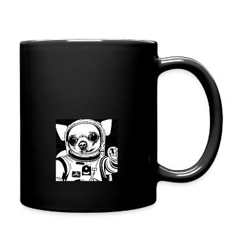 Chihuahua in Space - Tasse einfarbig - Schwarz - Rechts