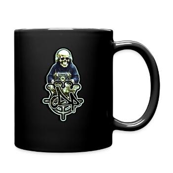 Logo Skull & Boommbox - Tasse einfarbig - Schwarz - Rechts