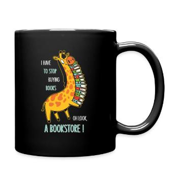 Leseratte Bücherwurm Geschenkidee Hobby lesen - Tasse einfarbig - Schwarz - Rechts