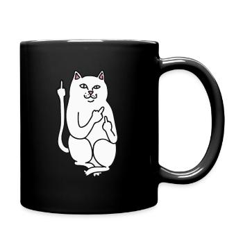 Katze macht einen lustigen Humor ficken - Tasse einfarbig - Schwarz - Rechts
