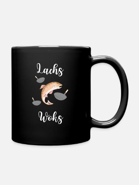 Lachs Woks - lustiger Logopädie Spruch Stimme Cool - Tasse einfarbig - Schwarz