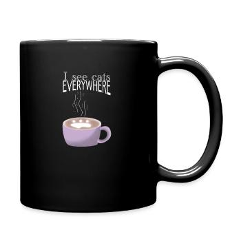 Je vois des chats partout - Mug uni - noir - Droite