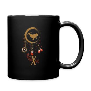 Delfin Weihnachten Weihnachtstraumfänger - Tasse einfarbig - Schwarz - Rechts