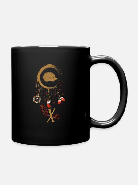 Igel Weihnachten Weihnachtstraumfänger - Tasse einfarbig - Schwarz