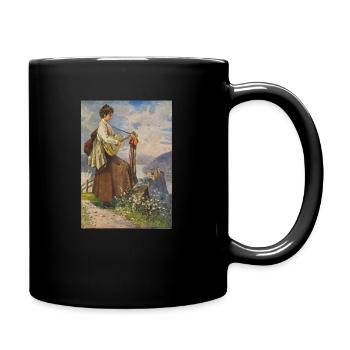 Guitarristin - Tasse einfarbig - Schwarz - Rechts