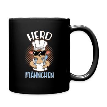 Koch Hobbykoch Humor Herdmännchen Geschenkidee - Tasse einfarbig - Schwarz - Rechts