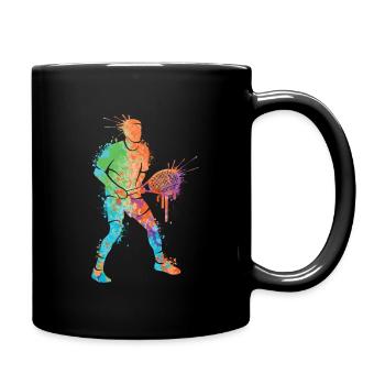 Tennis Spieler Jungen Mädchen Tennisspieler Kinder - Tasse einfarbig - Schwarz - Rechts