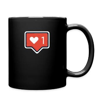 Like - Instagram Style - Flat Design - Tasse einfarbig - Schwarz - Rechts