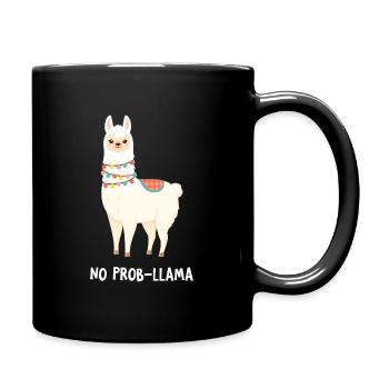 No Prob-Llama- Funny Llama - Tasse einfarbig - Schwarz - Rechts