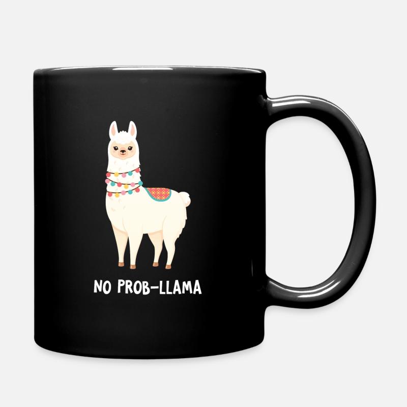 No Prob-Llama- Funny Llama - Mug uni - noir