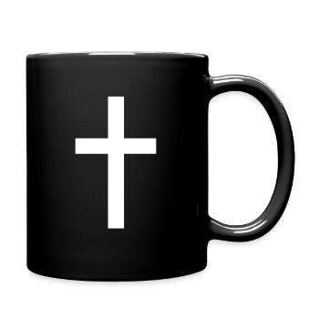 Cross white - Full Colour Mug - black - Right