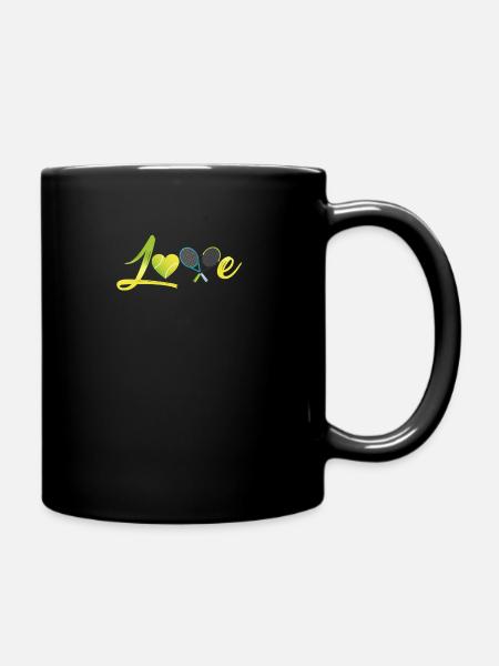 Love Tennis - Full Colour Mug - black